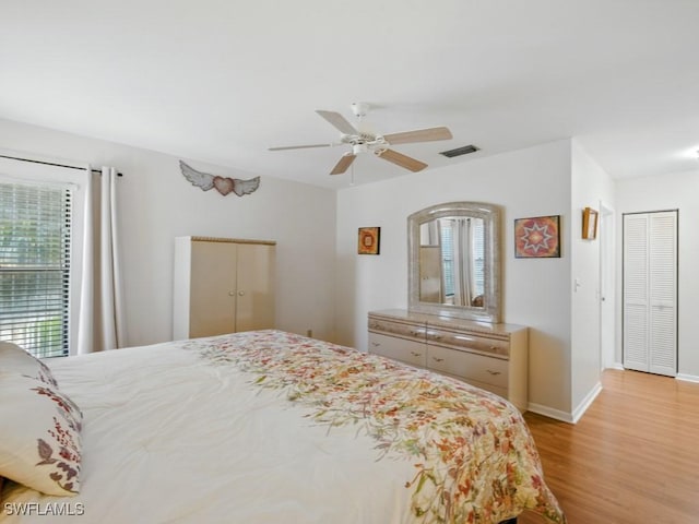 851 Perrine Ct, Marco Island, FL 34145 - bedroom with light wood-type flooring and ceiling fan