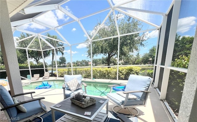 exterior space featuring a lanai