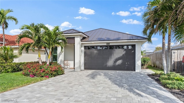 view of front of house with a garage