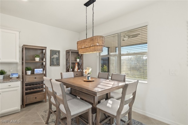 view of tiled dining space