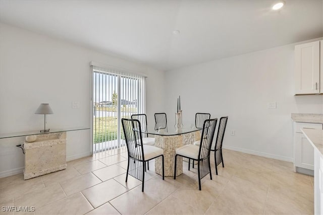 view of tiled dining room