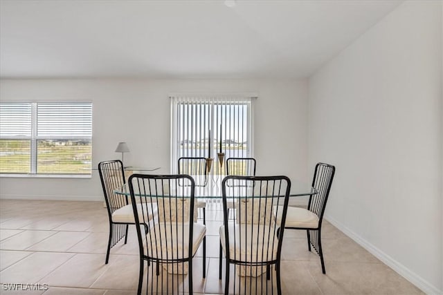 view of tiled dining space