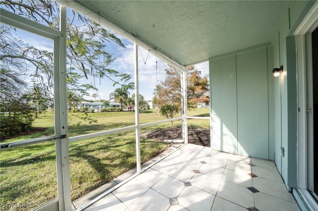 view of unfurnished sunroom