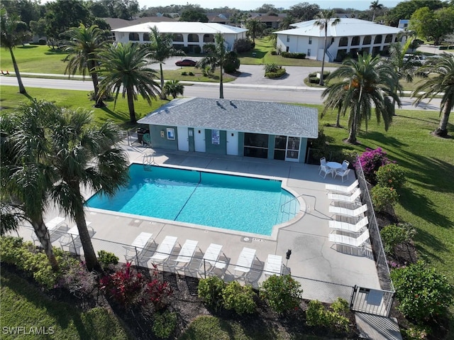 view of pool with a patio area