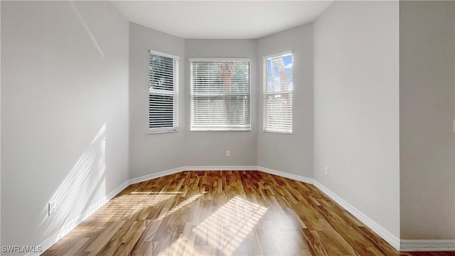 empty room with hardwood / wood-style floors