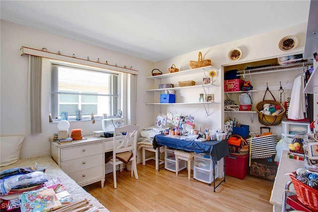 interior space with light hardwood / wood-style flooring