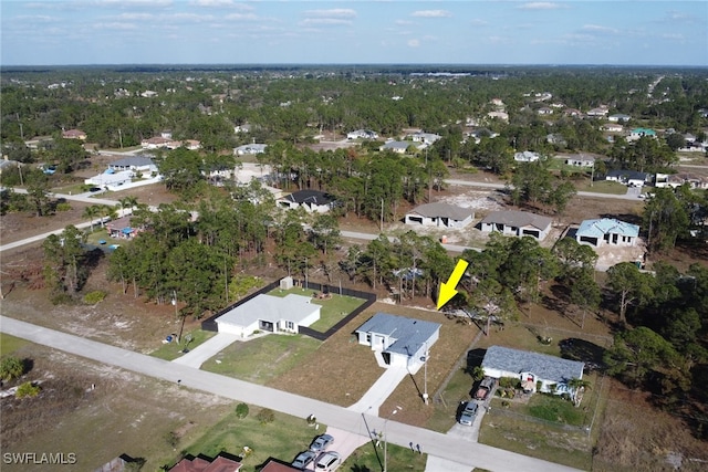 bird's eye view with a residential view