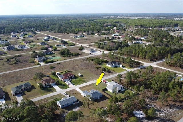 aerial view with a residential view