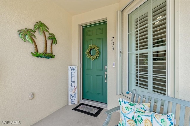 view of doorway to property