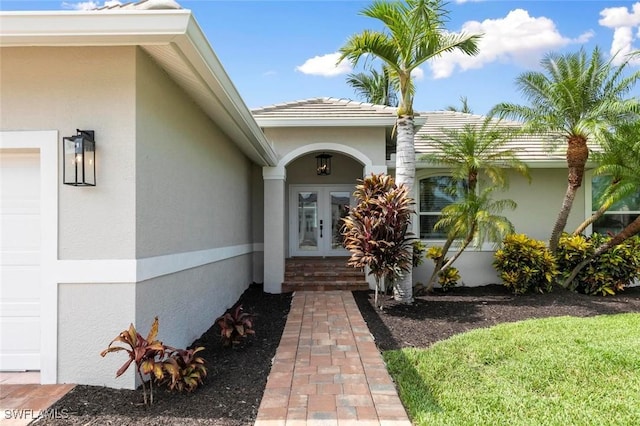 entrance to property with french doors