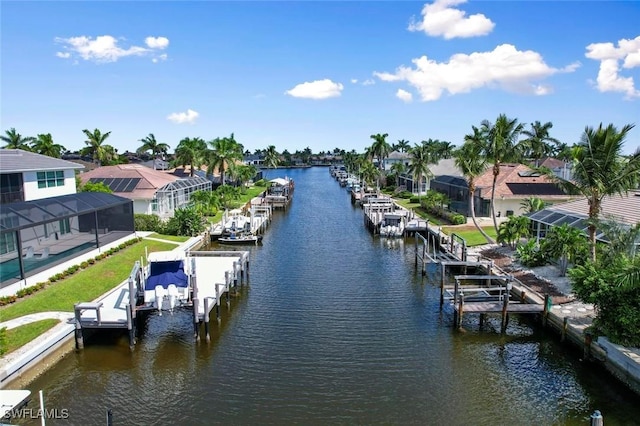 water view featuring a boat dock