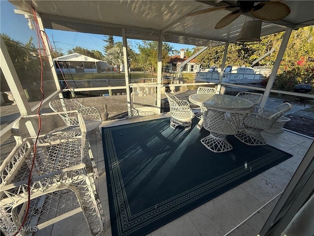 view of patio with ceiling fan