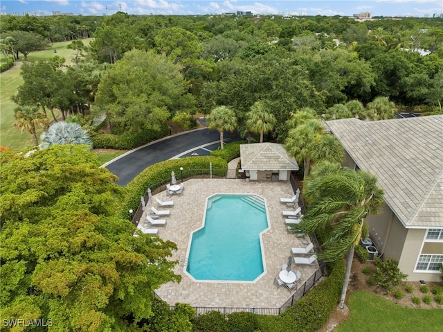 view of pool with a patio area