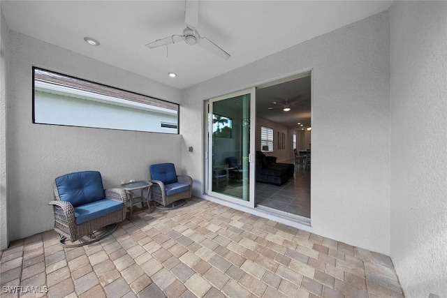 view of patio / terrace with ceiling fan