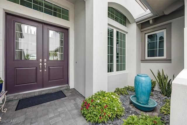 entrance to property with french doors