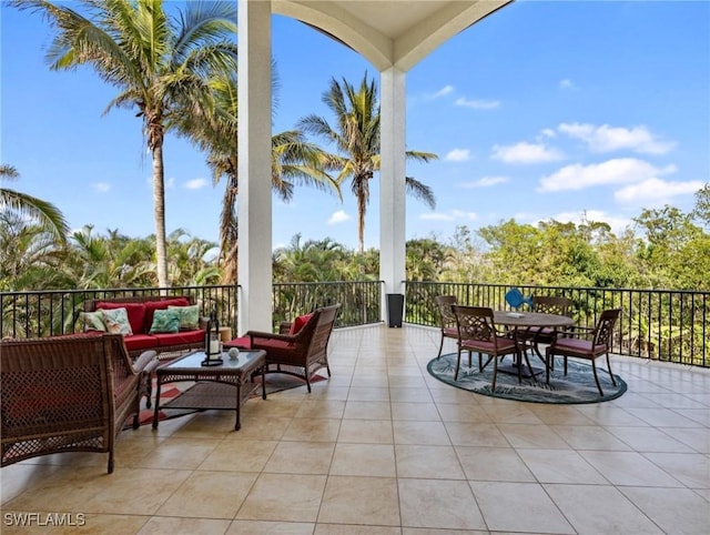 view of patio featuring an outdoor living space