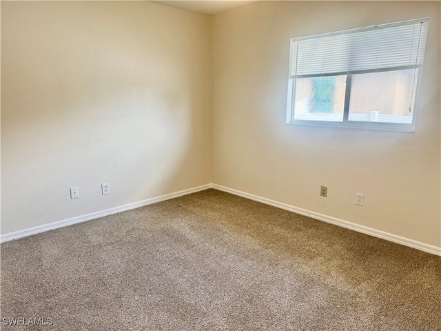 unfurnished room featuring carpet