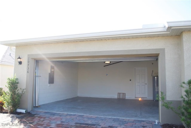 garage featuring electric panel