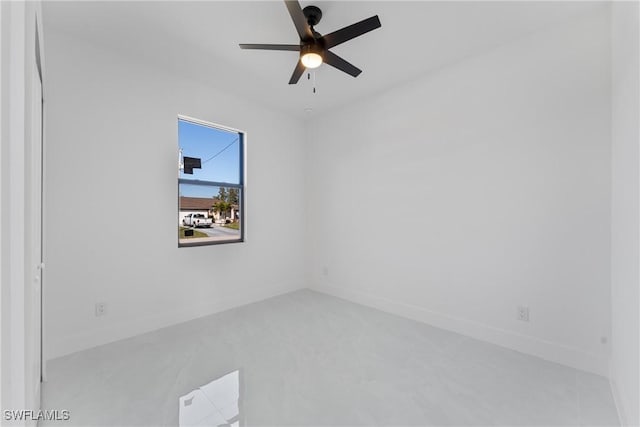 spare room featuring ceiling fan