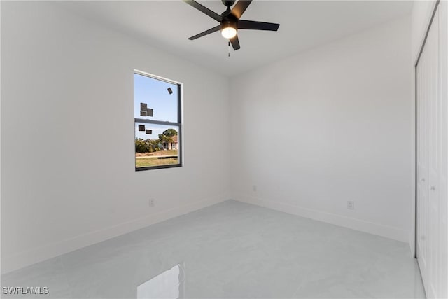 unfurnished room featuring ceiling fan