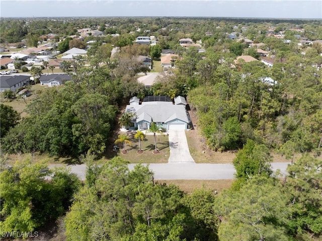 aerial view featuring a residential view