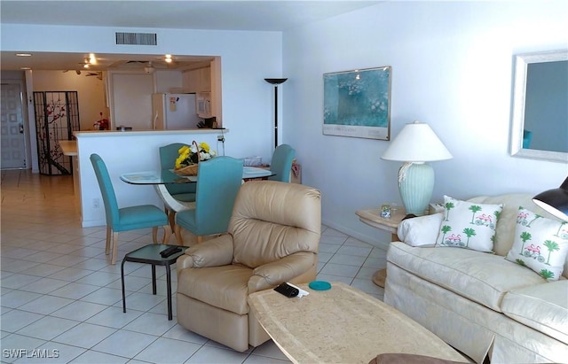 view of tiled living room