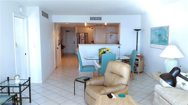 view of tiled living room