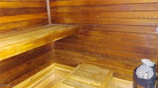 view of sauna