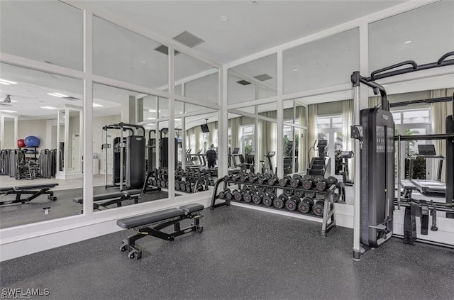 view of workout area