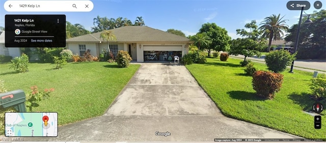 view of front of house with a front lawn