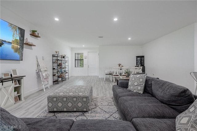 living room featuring light hardwood / wood-style flooring