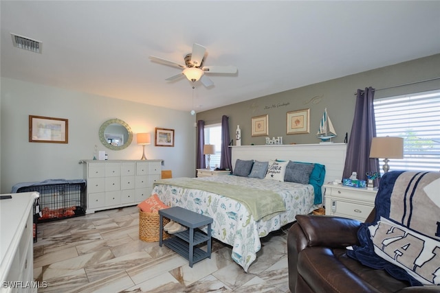 bedroom with ceiling fan