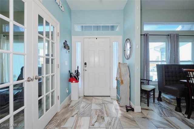 foyer entrance with french doors