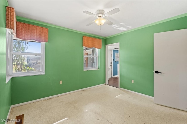 unfurnished bedroom with ceiling fan