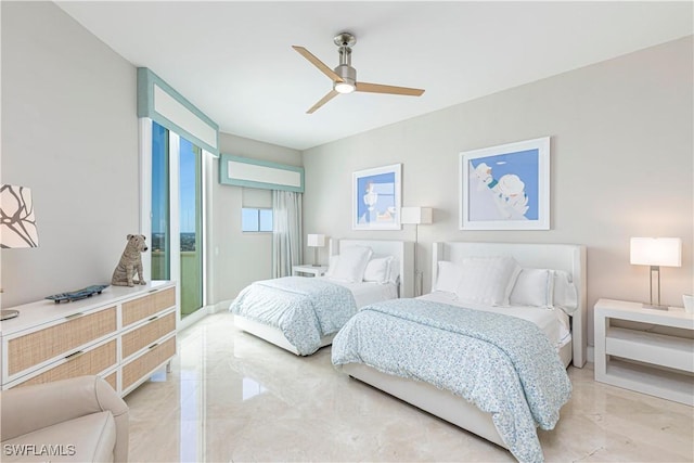 bedroom with ceiling fan