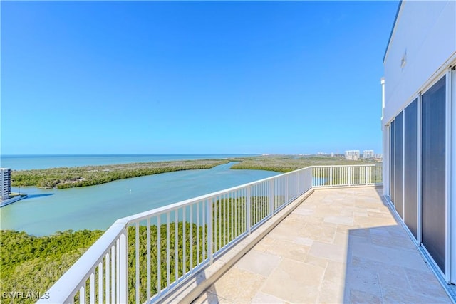 balcony with a water view