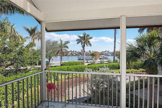 balcony with a water view