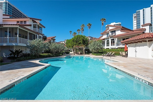 view of pool with a patio