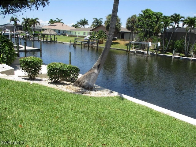 water view with a dock