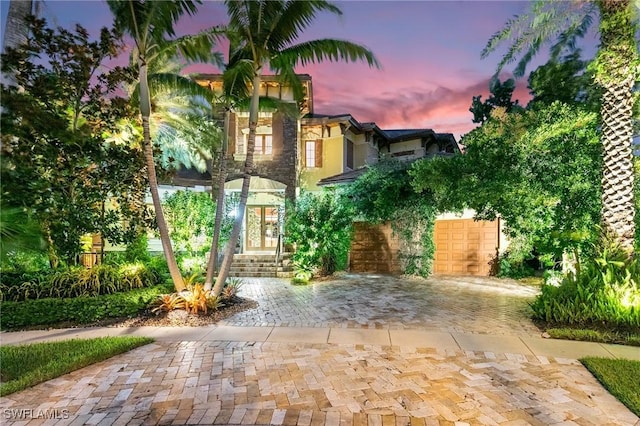 view of front of home featuring a garage