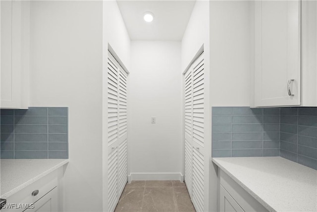 interior space featuring light tile patterned floors