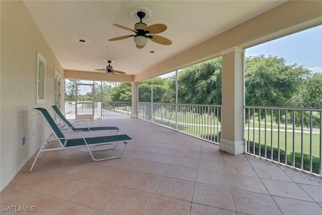 view of patio with ceiling fan