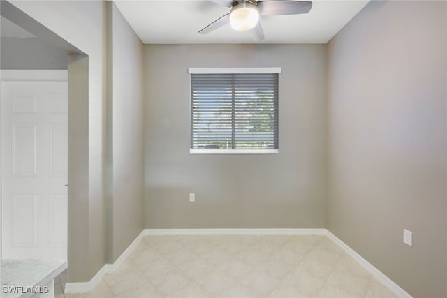 unfurnished room featuring ceiling fan