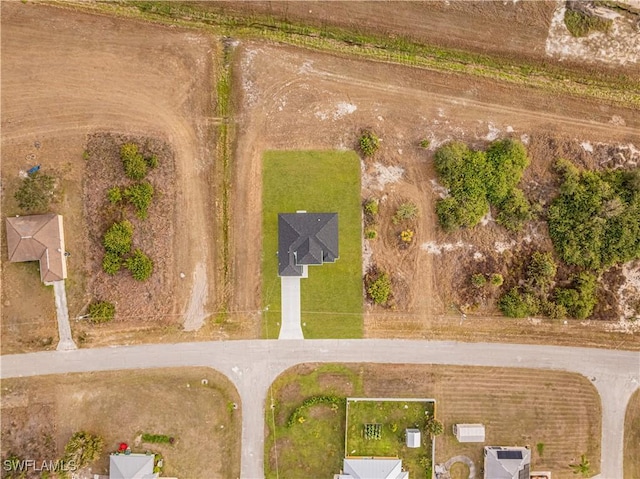 drone / aerial view with a rural view