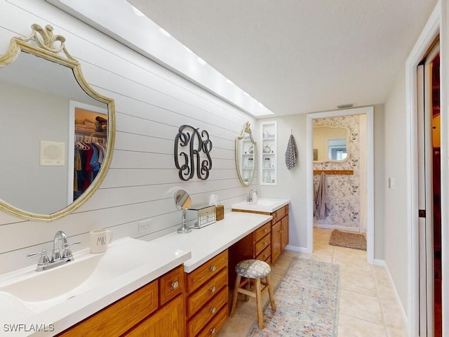 bathroom featuring vanity and tile patterned floors