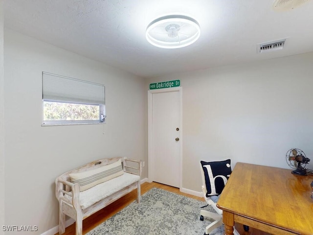 home office featuring wood-type flooring