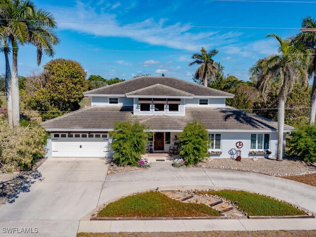 view of property with a garage