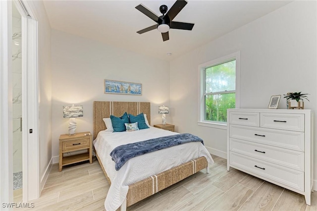 bedroom with ceiling fan