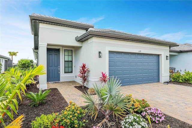 view of front of house with a garage