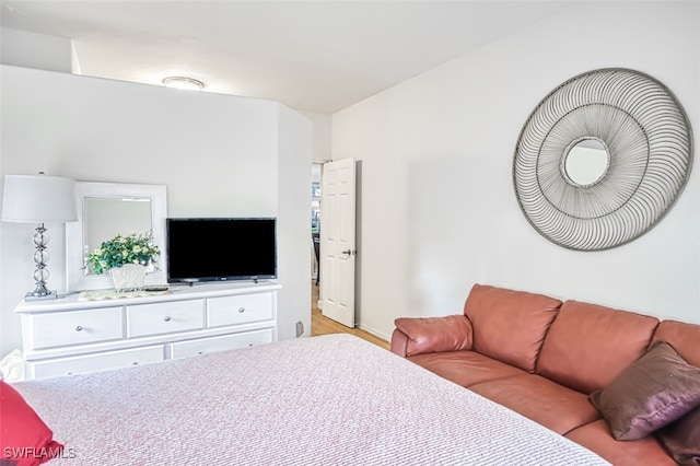 bedroom featuring light hardwood / wood-style flooring